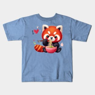 I Love Ramen#red panda Kids T-Shirt